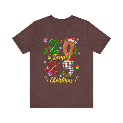 2025 Family Christmas Shirt – Red Plaid Santa Hat Matching Holiday Tee