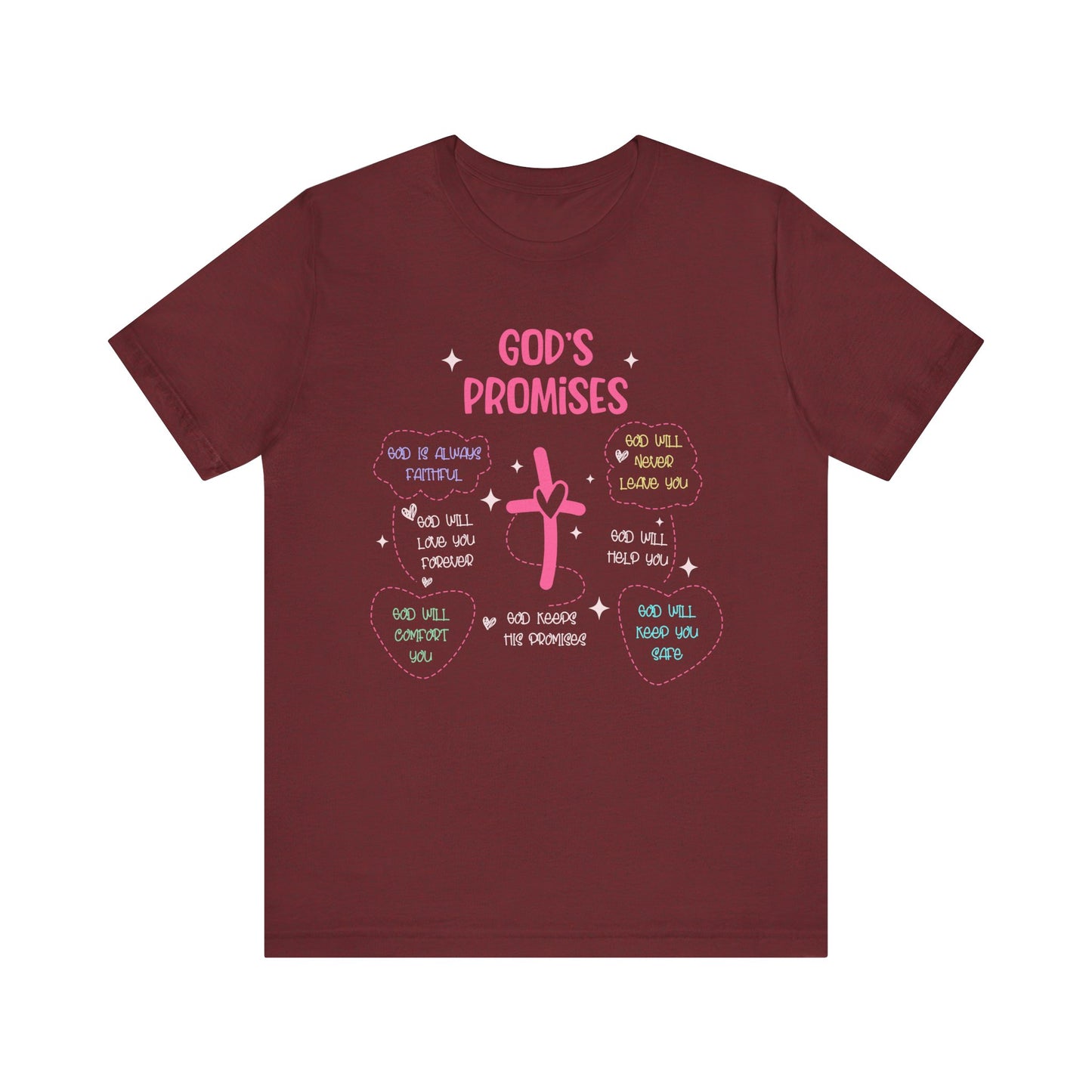 God’s Promise Shirt – Christian Rainbow Cross Bible Verse Faith Scripture Tee