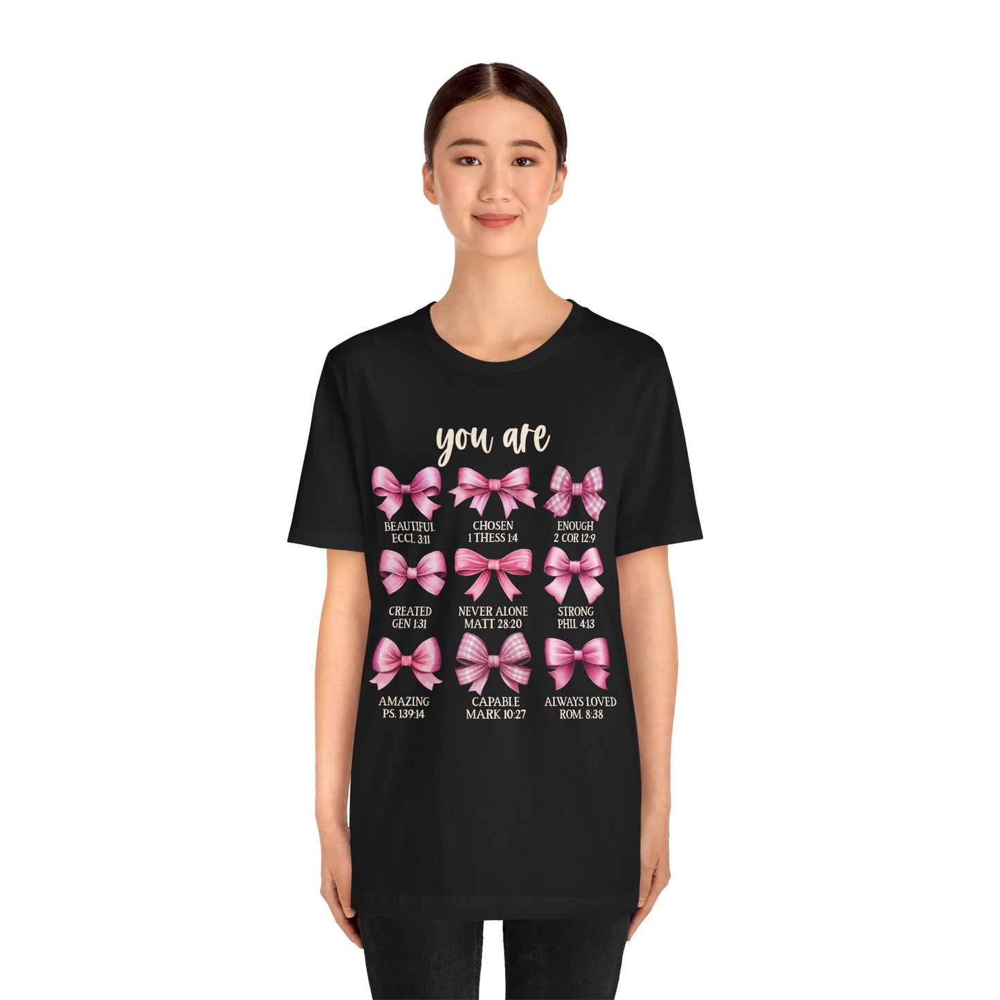 You Are Pink Coquette Shirt – Cute Christian Girls Faith Affirmation Scripture Tee