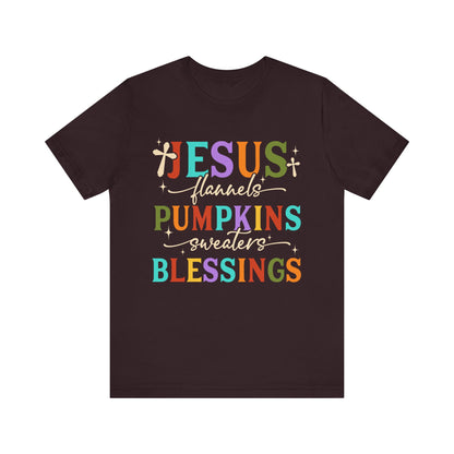 Jesus Flannels Pumpkins & Blessings Shirt – Christian Fall Thanksgiving Tee