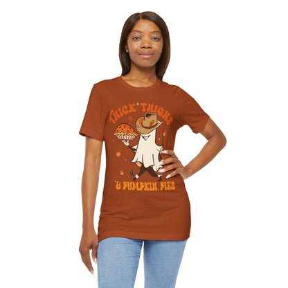 Thick Thighs Pumpkin Pies Shirt – Funny Howdy Ghost Western Halloween Tee
