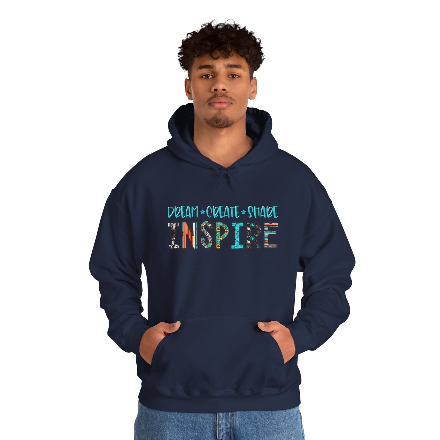 Dream Create Share Inspire Hoodie – Motivational Teacher Western Pullover