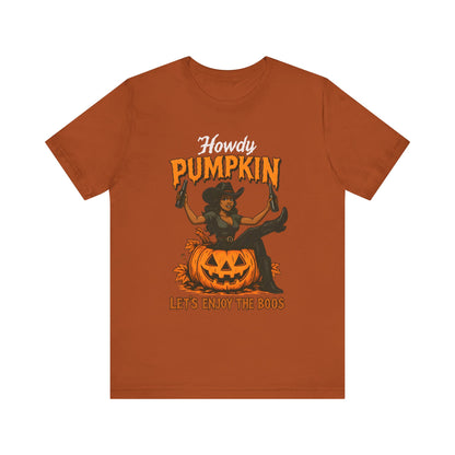 Howdy Pumpkin Shirt – Funny Black Cowgirl Western Halloween Tee