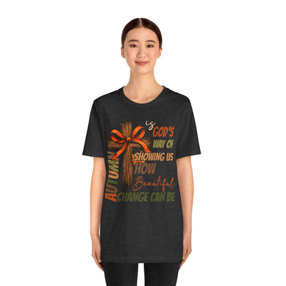 Autumn Is God’s Way Shirt – Coquette Bow Christian Cross Fall Thanksgiving Tee