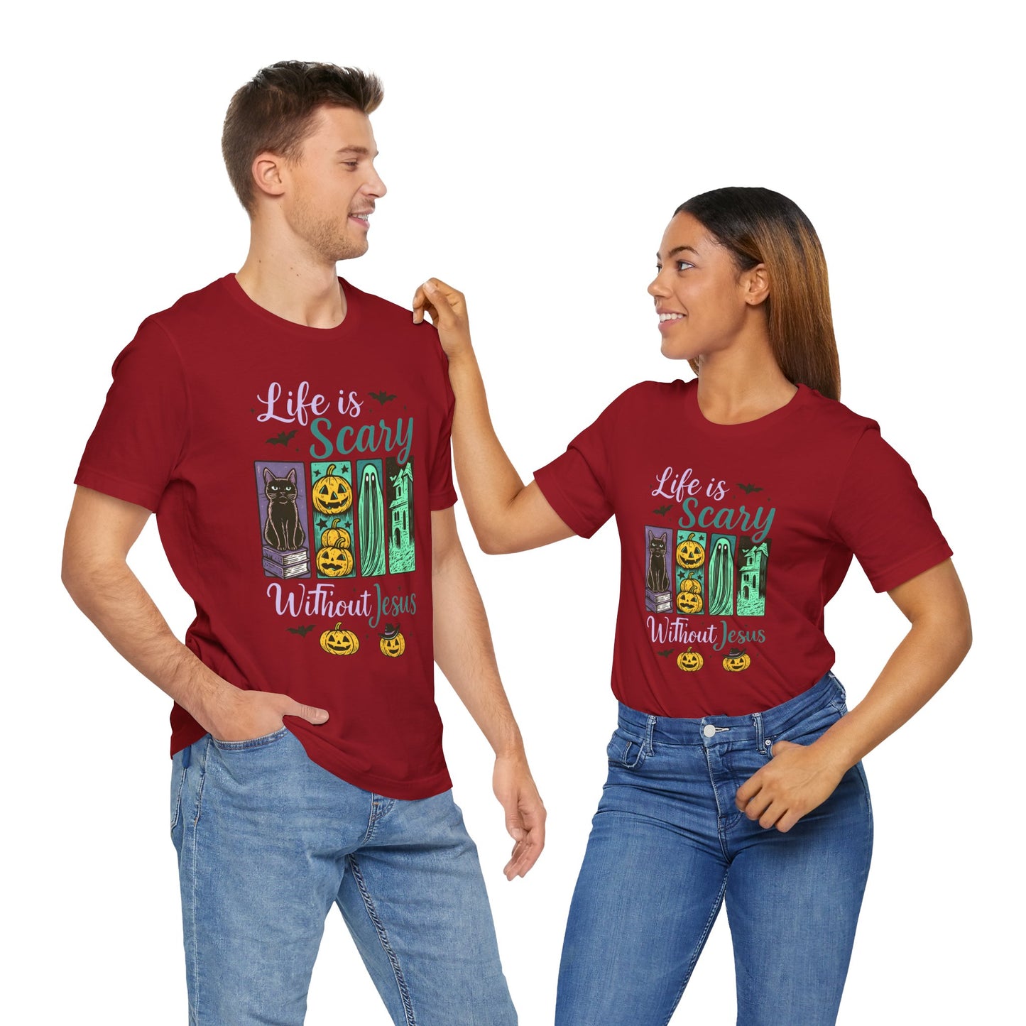 Life Is Scary Without Jesus Shirt – Christian Retro Halloween Faith Tee