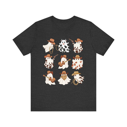 Ghost Cowboy Halloween Western Country Boo Guitar Cowgirl T-Shirt