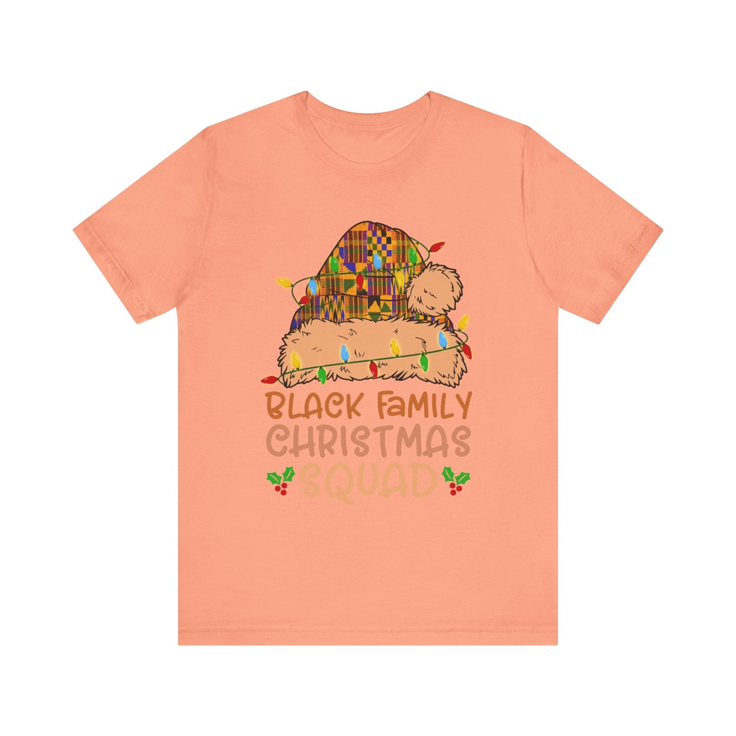 Black Family Christmas Squad Shirt – Kente Santa Hat African Heritage Holiday Tee