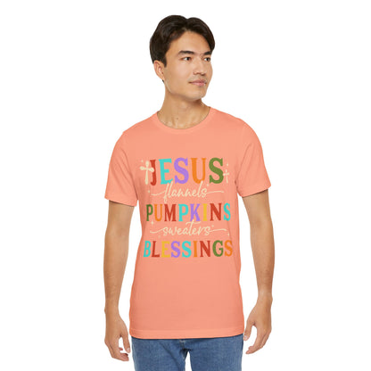 Jesus Flannels Pumpkins & Blessings Shirt – Christian Fall Thanksgiving Tee
