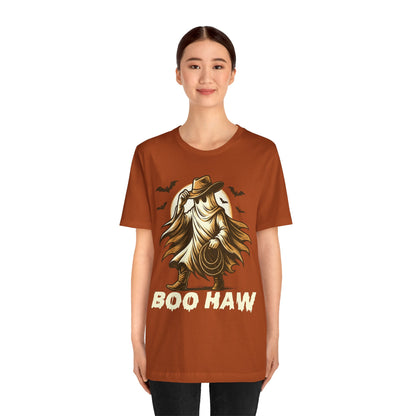 Boo Haw Shirt Ghost Cowboy Western Halloween Tee, Funny Rodeo Spirit Fall Outfit