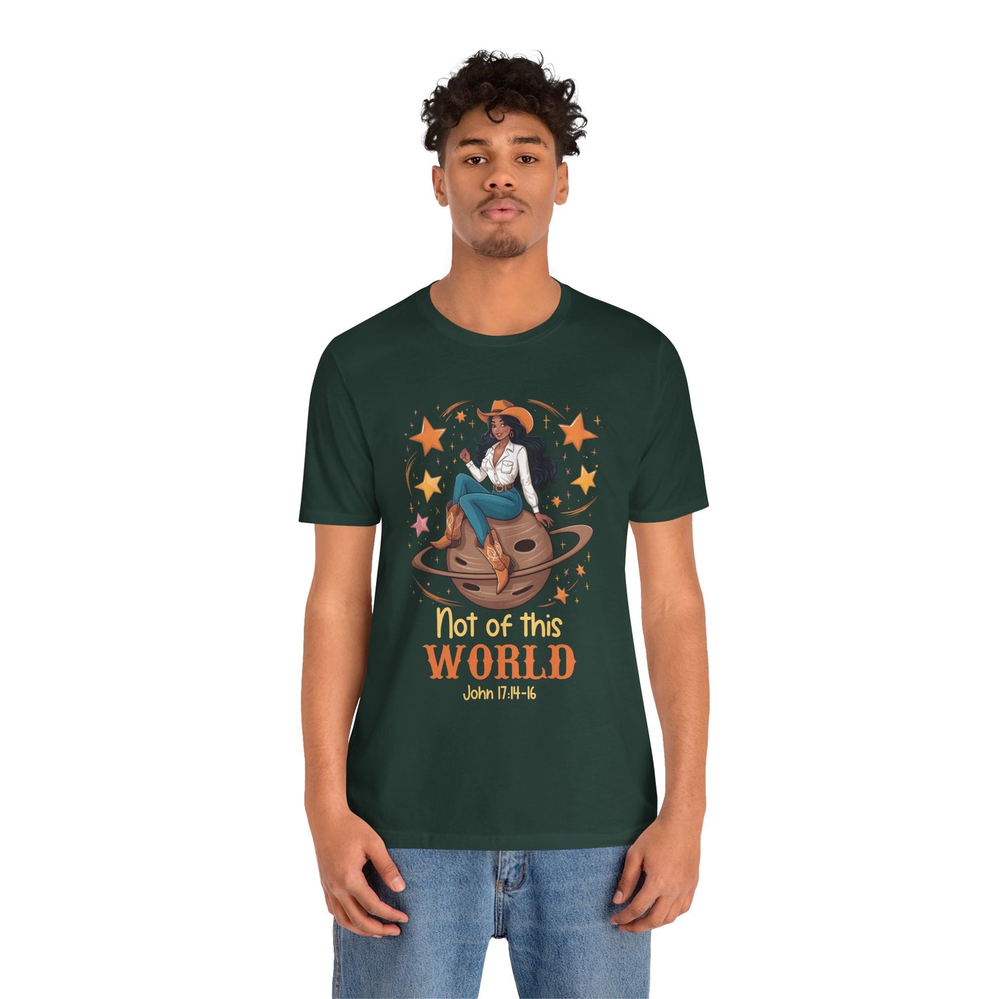 Not of This World Shirt – Cosmic Cowgirl Christian Melanin Texas Tee