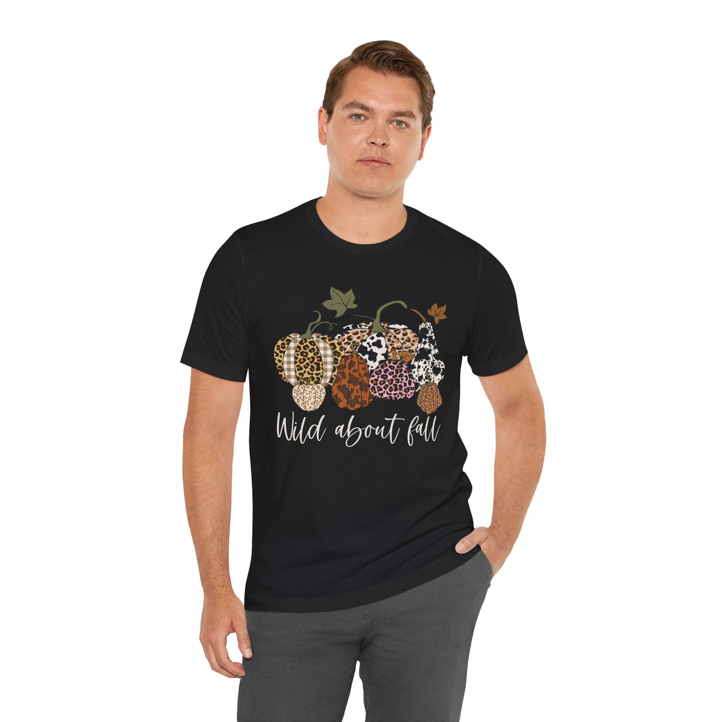 Wild About Fall Shirt – Pumpkin Leopard Plaid Autumn Thanksgiving Tee