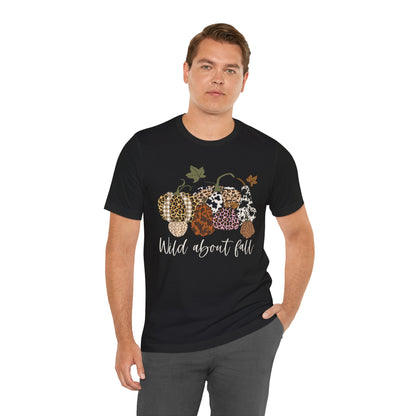 Wild About Fall Shirt – Pumpkin Leopard Plaid Autumn Thanksgiving Tee