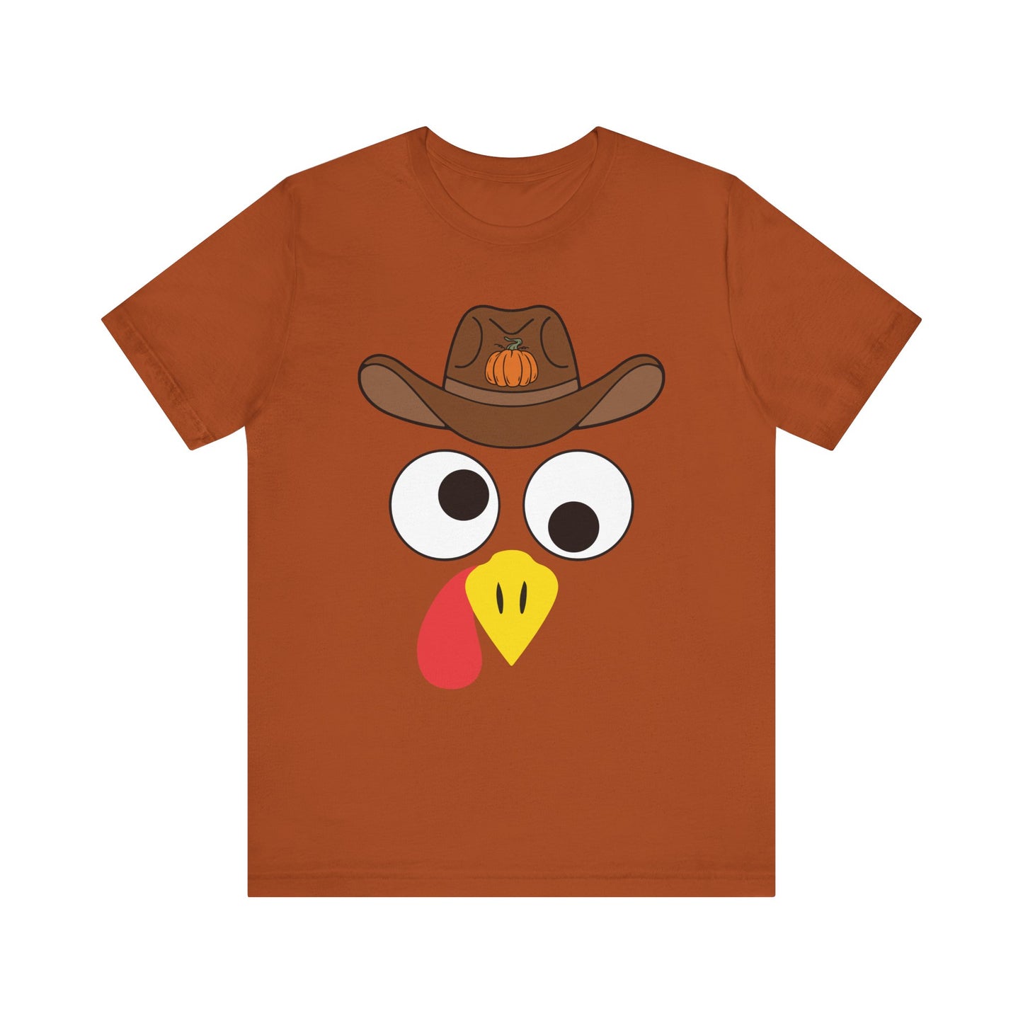Thanksgiving Couples Turkey Face Shirt – Funny Cowboy & Cowgirl Matching Tee