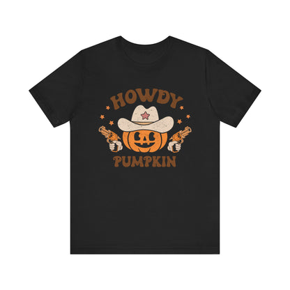 Howdy Pumpkin T-Shirt, Retro Western Cowboy Cowgirl Halloween Tee