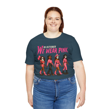 In October We Wear Pink Shirt – Spooky Cowgirl Western Halloween Tee
