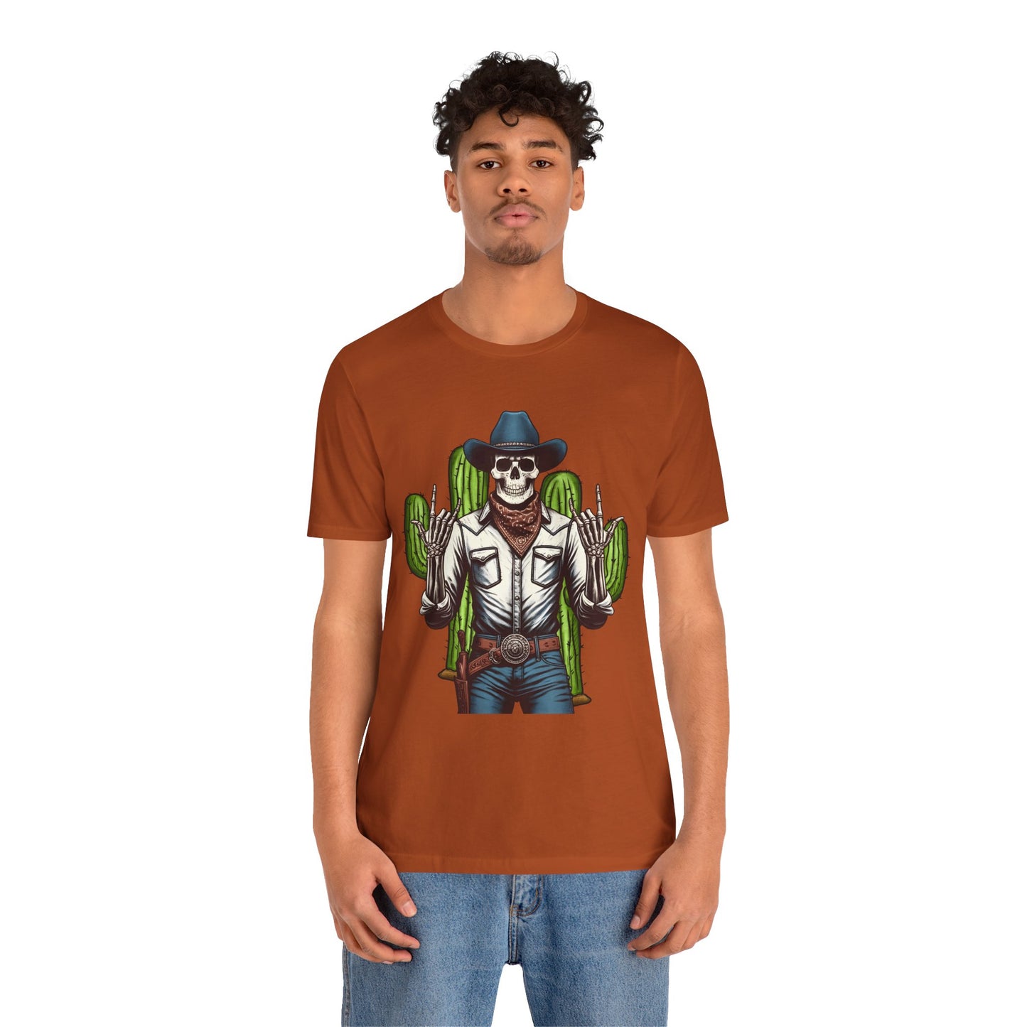 Skeleton Cowboy Howdy Shirt – Rock Hand Skull Western Rodeo Texas Tee