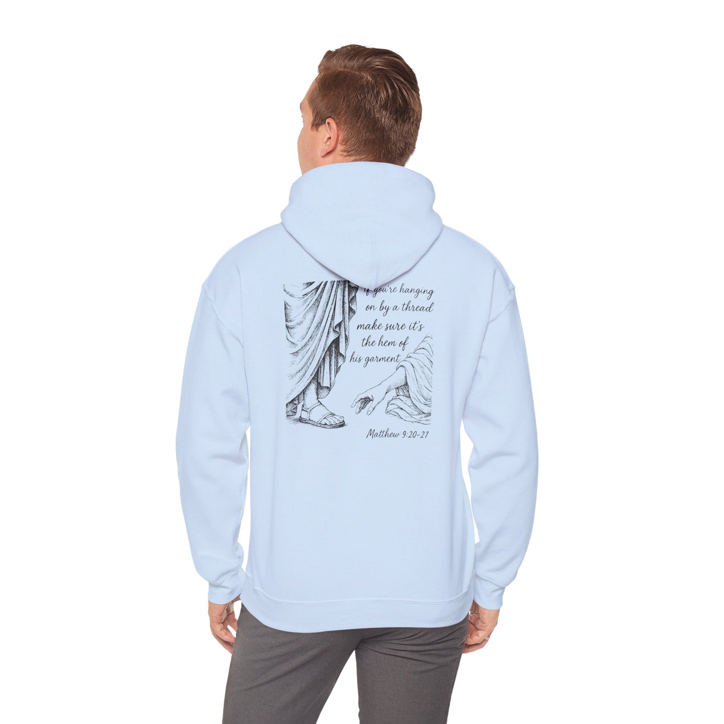 Hem of His Garment Hoodie – Matthew Bible Verse Christian Faith Pullover