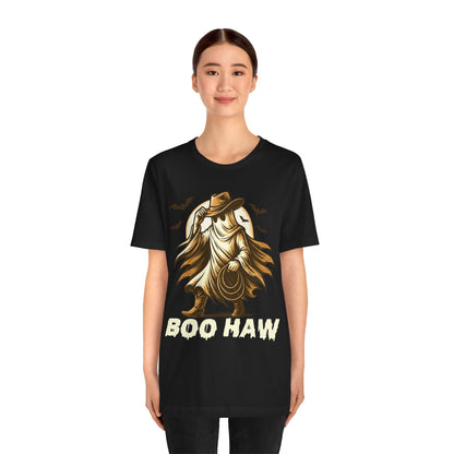 Boo Haw Shirt Ghost Cowboy Western Halloween Tee, Funny Rodeo Spirit Fall Outfit