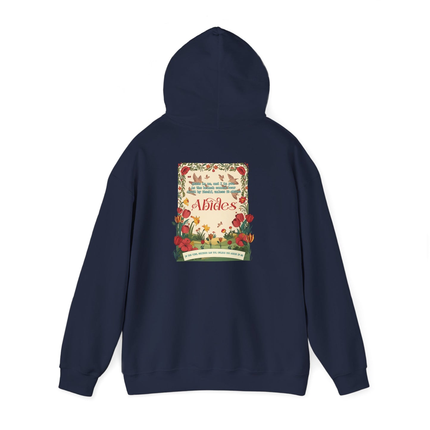 Abide in Me Hoodie – Faithful Blooms Bible Scripture Christian Pullover