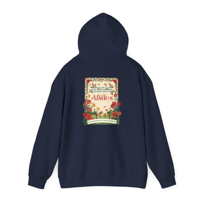 Abide in Me Hoodie – Faithful Blooms Bible Scripture Christian Pullover
