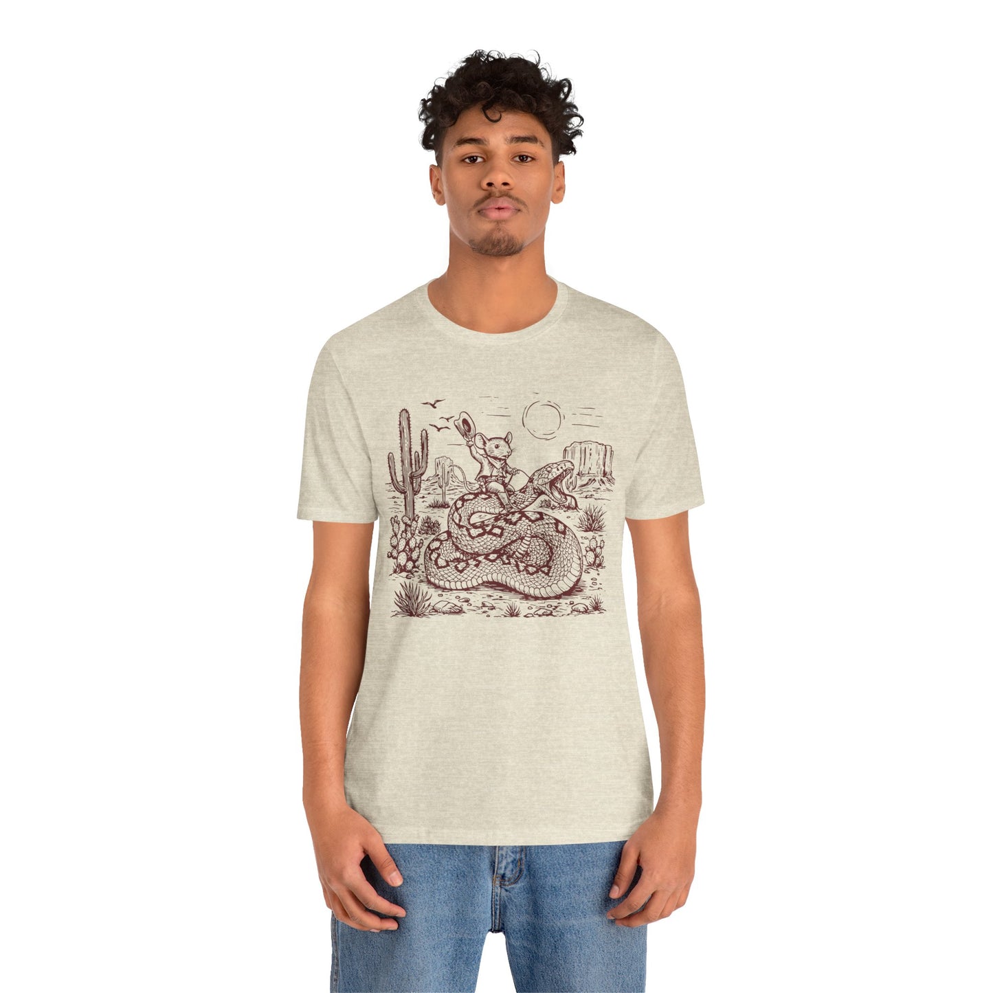 Cowboy Mouse Riding Rattlesnake Shirt – Funny Wild West Rodeo Tee