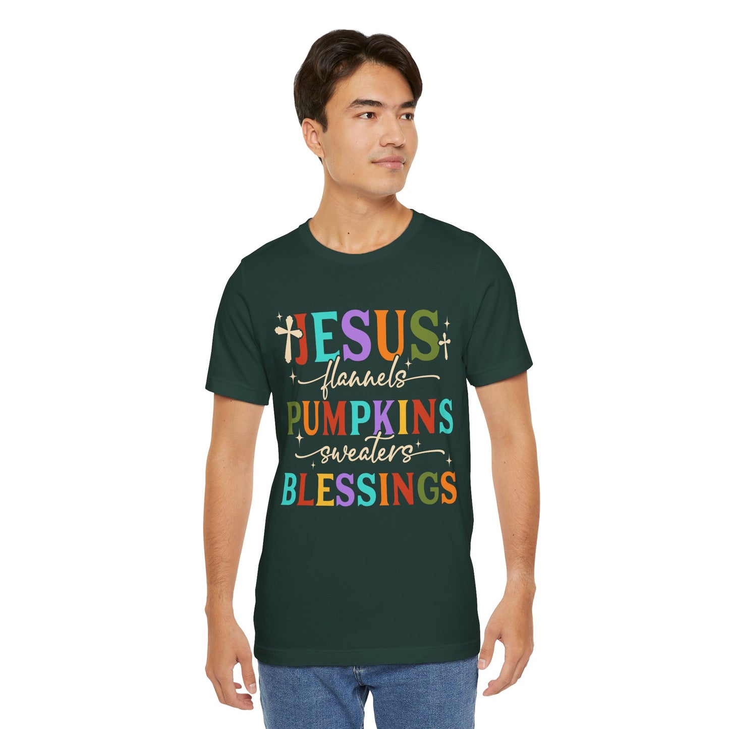 Jesus Flannels Pumpkins & Blessings Shirt – Christian Fall Thanksgiving Tee