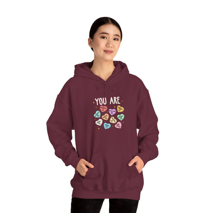 You Are Christian Hoodie – Bible Verse Conversation Heart Faith Pullover