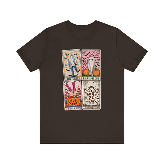 Halloween Tarot Card Ghost Shirt – The Creep, The Ghoul Girl, The Floaty Tee