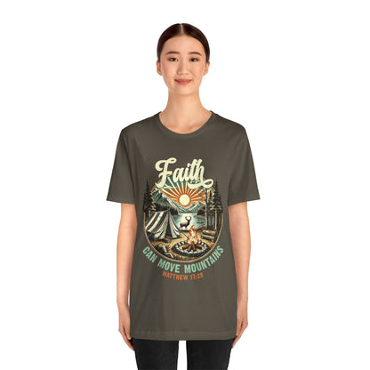 Faith Can Move Mountains Shirt – Matthew 17:20 Retro Christian Jesus Tee