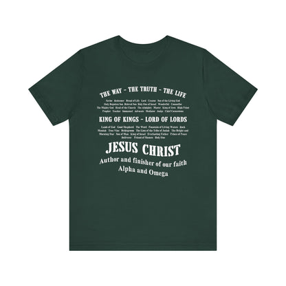 Names of God Shirt – The Way The Truth The Life Christian Scripture Faith Tee
