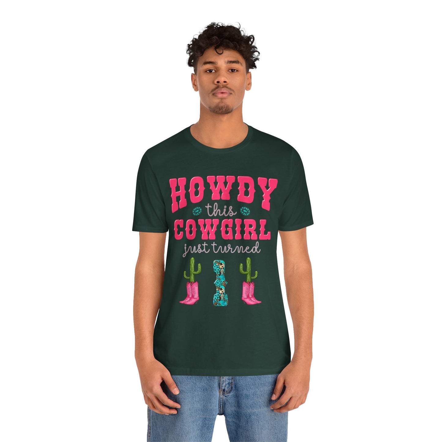 Howdy This Cowgirl Just Turned 1 Shirt – Western First Birthday Girl Rodeo Party Tee