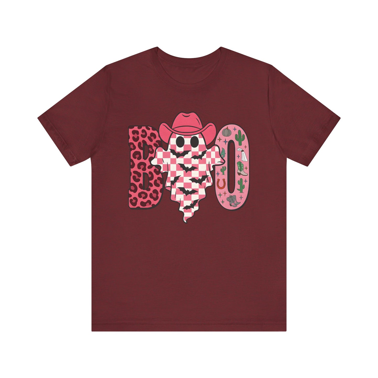 Pink BOO Shirt – Western Ghost Cowgirl Hat Halloween Tee
