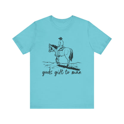 God’s Gift to Man Shirt – Cowboy Howdy Rodeo Christian Western Tee