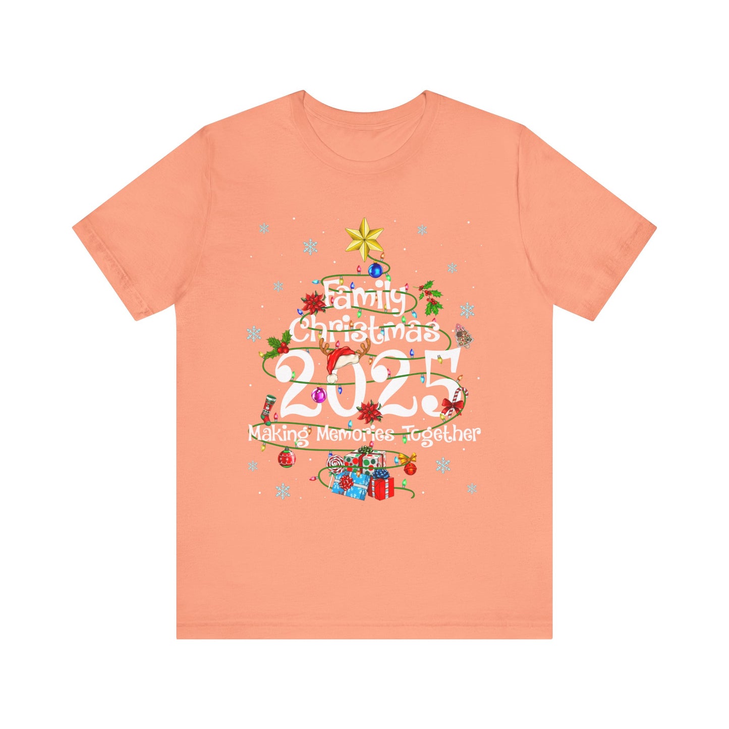 Family Christmas 2025 Tree Shirt – Festive Holiday Lights Matching Pajama Tee