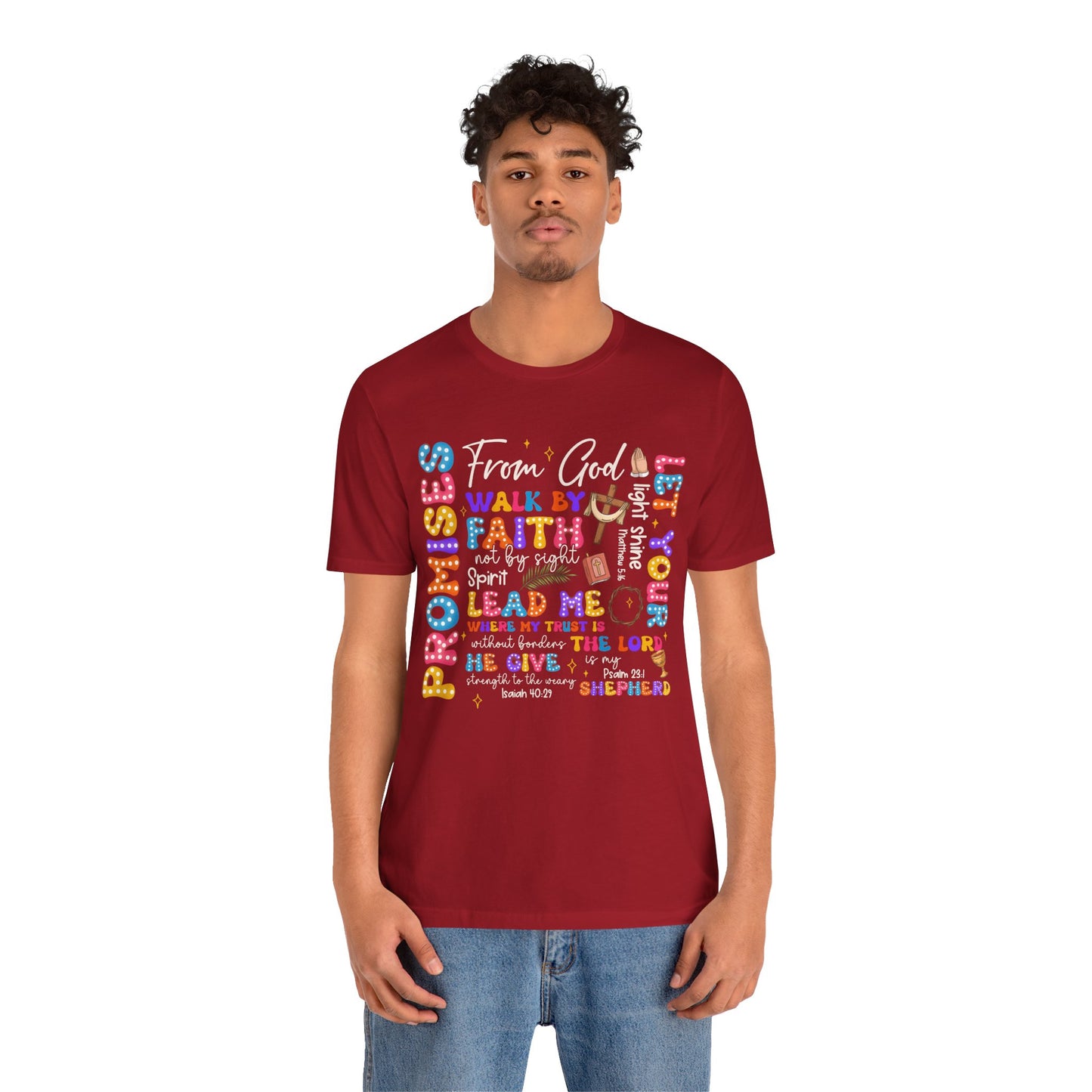 Walk by Faith Not by Sight Shirt – Christian 2 Corinthians 5:7 Groovy Scripture Tee