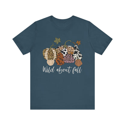 Wild About Fall Shirt – Pumpkin Leopard Plaid Autumn Thanksgiving Tee