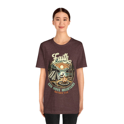 Faith Can Move Mountains Shirt – Matthew 17:20 Retro Christian Jesus Tee
