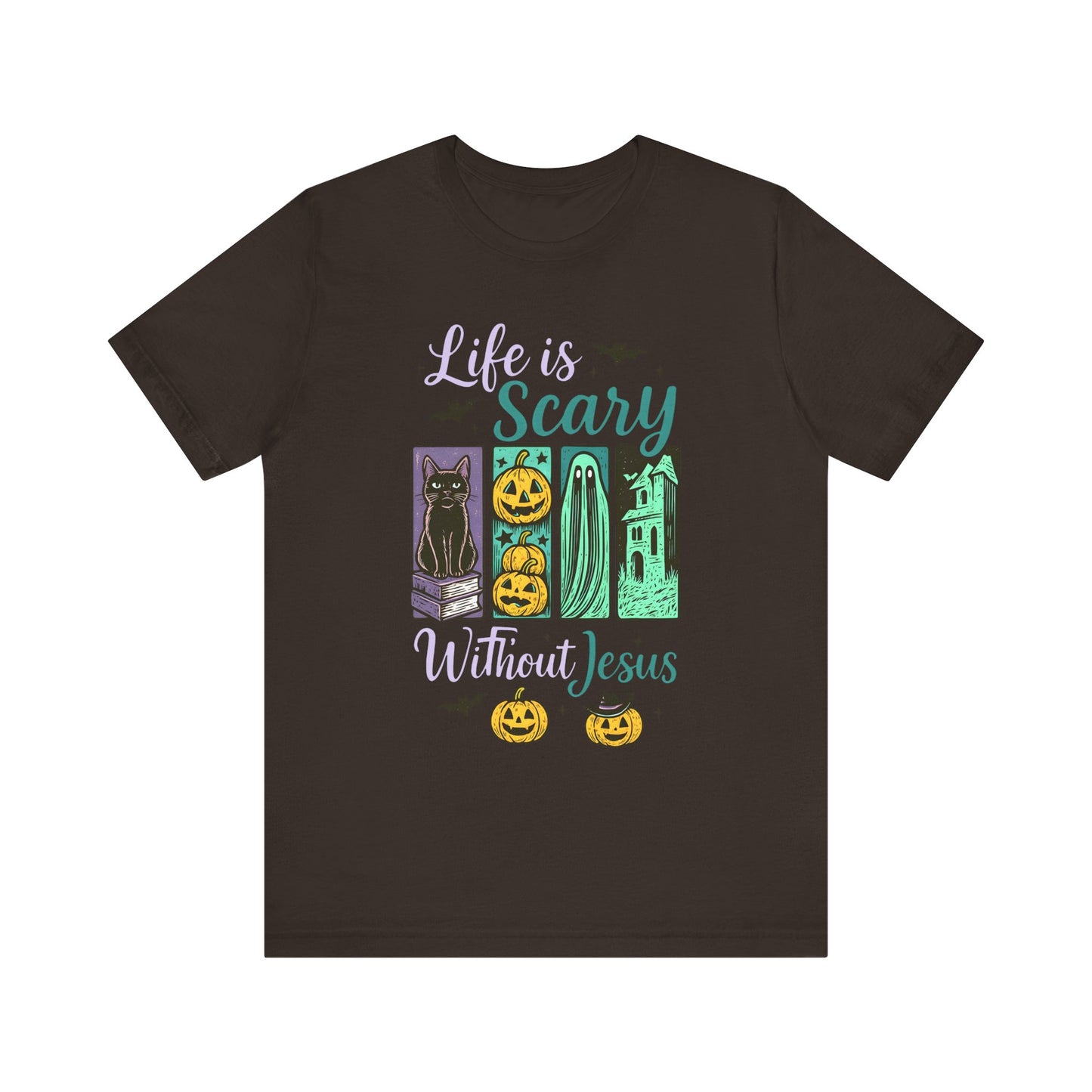 Life Is Scary Without Jesus Shirt – Christian Retro Halloween Faith Tee