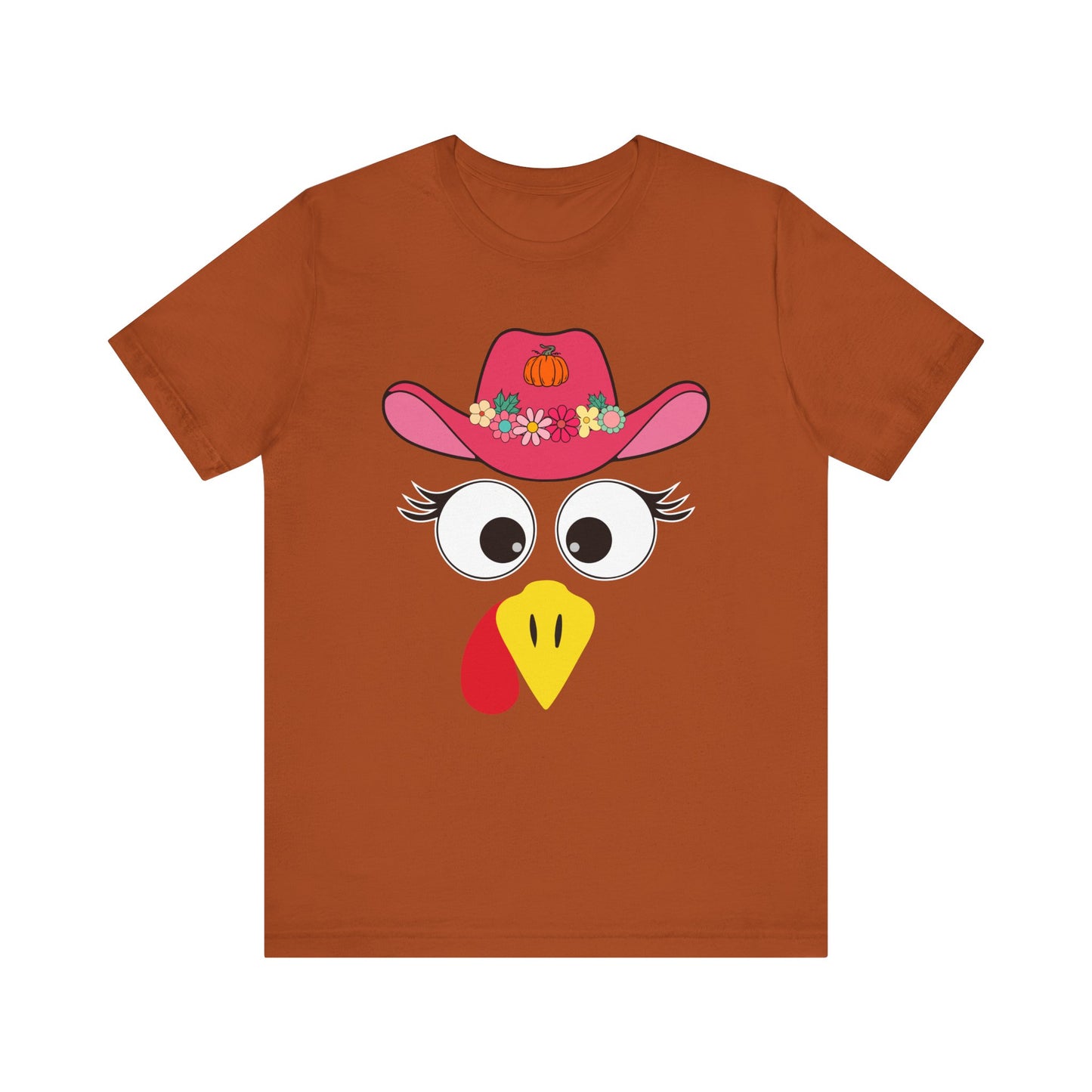 Thanksgiving Matching Couples Shirt Funny Turkey Face Cowboy Cowgirl Tee
