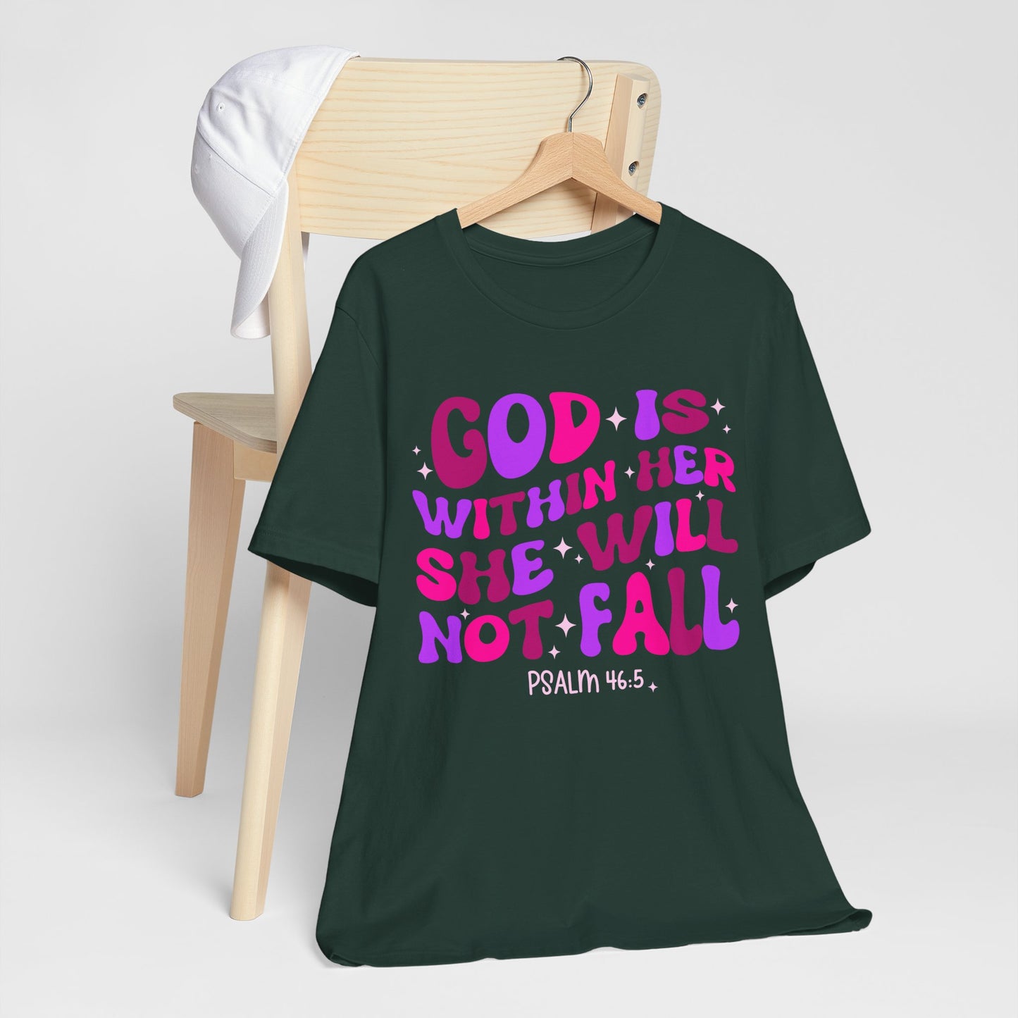 God Is Within Her She Will Not Fall Shirt – Christian Psalm 46:5 Scripture Tee