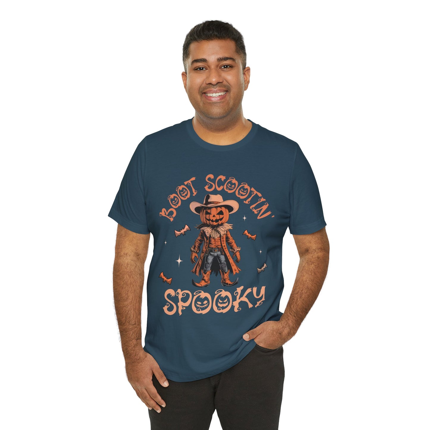 Boot Scootin’ Spooky Shirt – Funny Cowboy Pumpkin Head Western Halloween Tee