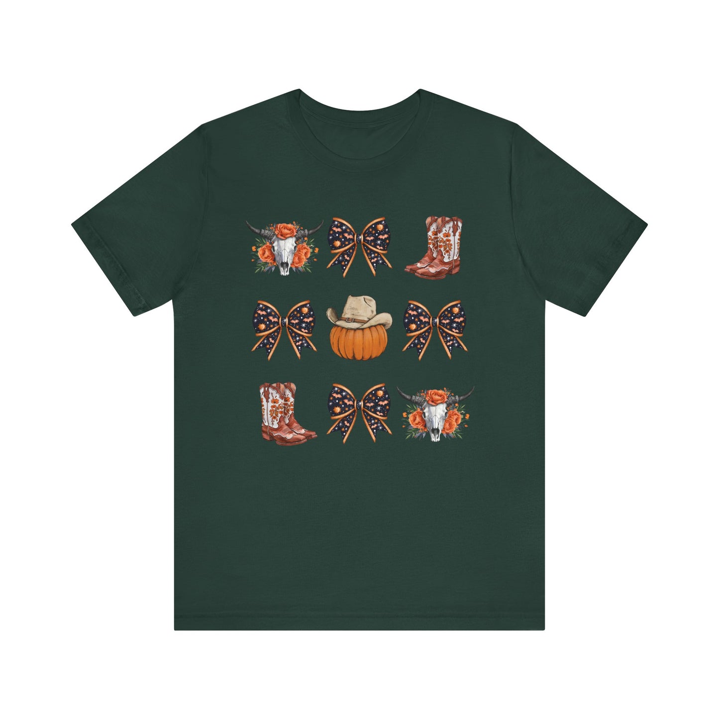 Western Halloween Cowgirl Shirt Boots & Pumpkin Skull Rodeo Tee