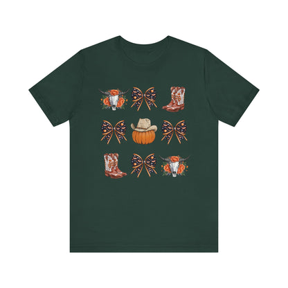 Western Halloween Cowgirl Shirt Boots & Pumpkin Skull Rodeo Tee
