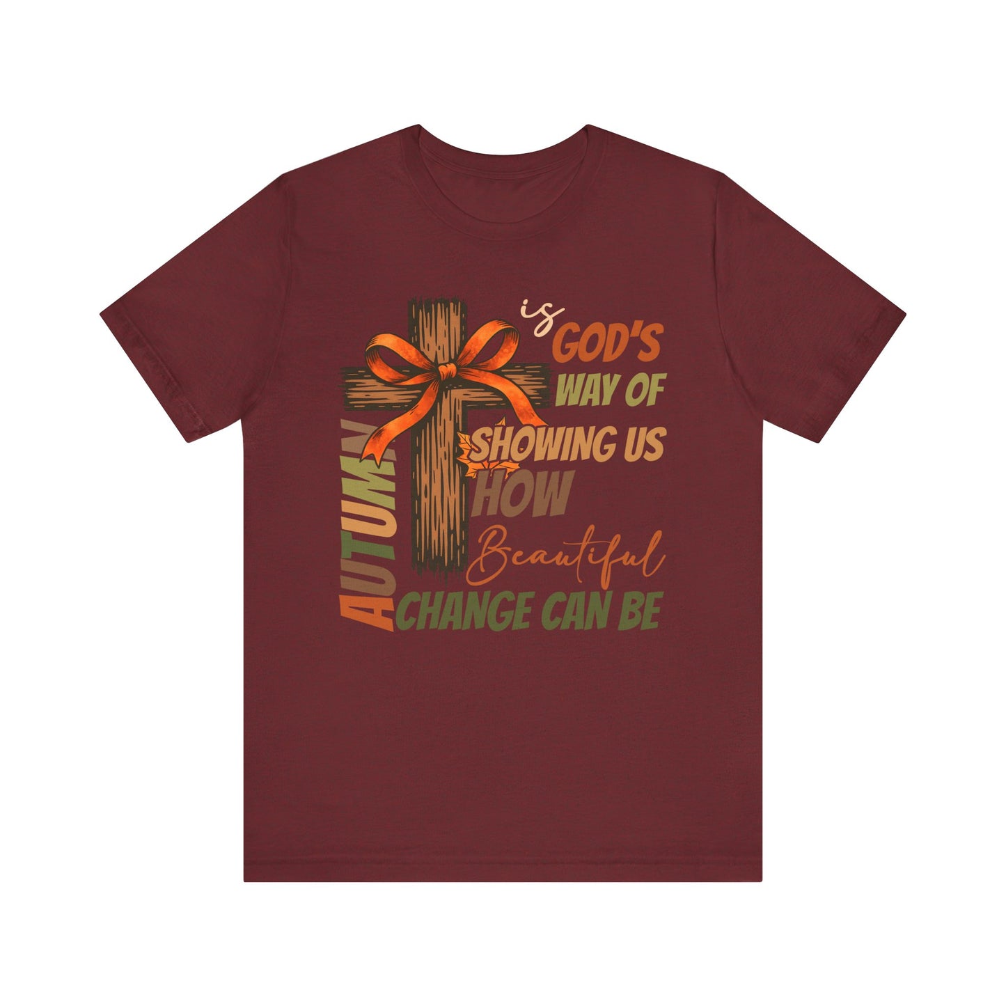 Autumn Is God’s Way Shirt – Coquette Bow Christian Cross Fall Thanksgiving Tee