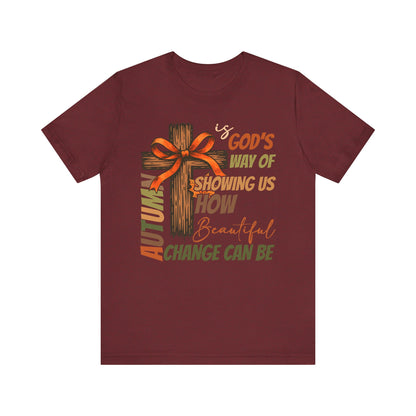 Autumn Is God’s Way Shirt – Coquette Bow Christian Cross Fall Thanksgiving Tee