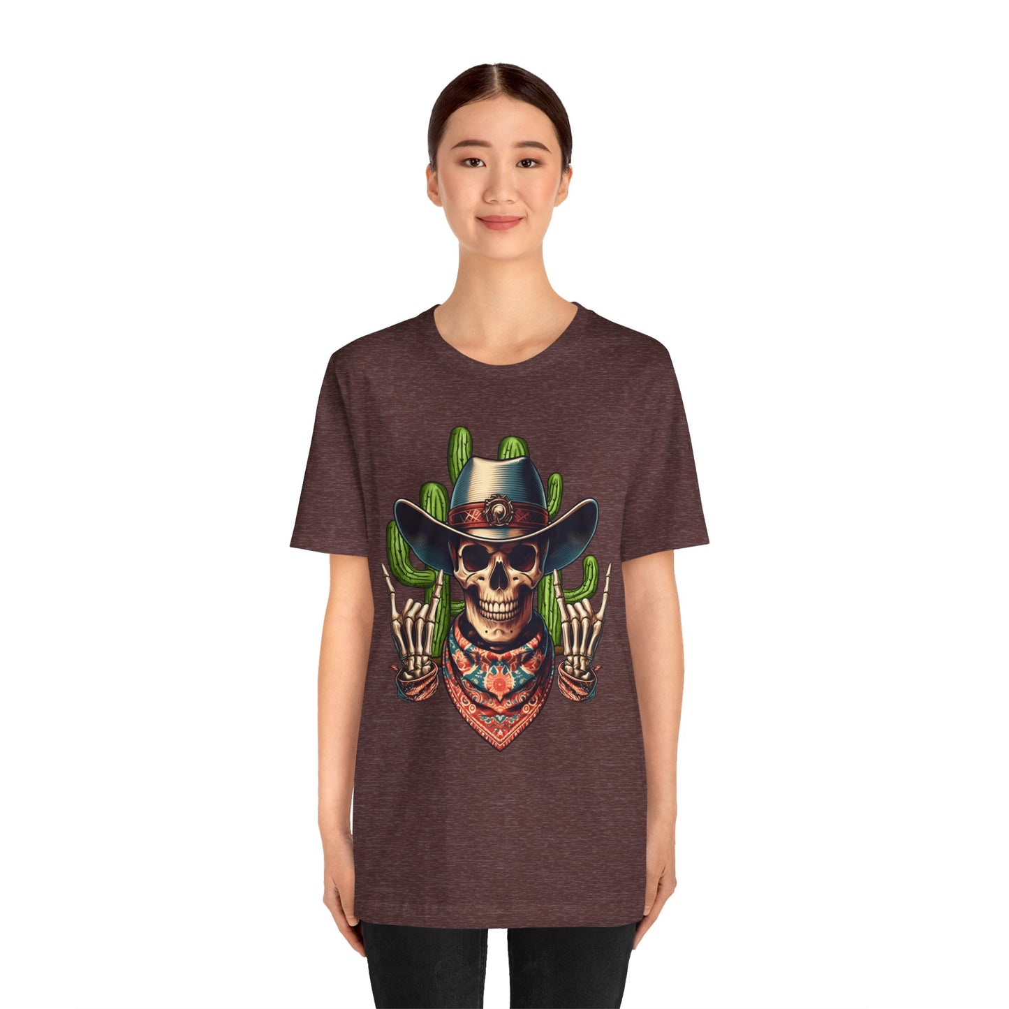 Skeleton Cowboy Howdy Shirt – Rock Hand Skull Western Rodeo Texas Tee