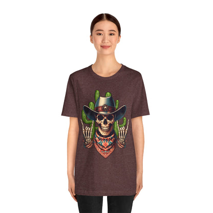 Skeleton Cowboy Howdy Shirt – Rock Hand Skull Western Rodeo Texas Tee