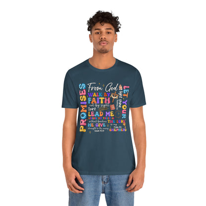 Walk by Faith Not by Sight Shirt – Christian 2 Corinthians 5:7 Groovy Scripture Tee