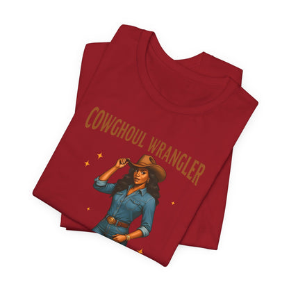 Cowghoul Wrangler Shirt Western Cowgirl Cowboy Ghost Halloween Tee, Spooky Rodeo Fall Outfit
