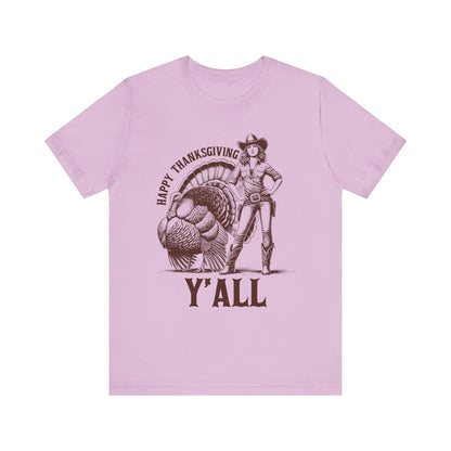 Happy Thanksgiving Y’all Shirt – Western Cowgirl Turkey Country Rodeo Tee
